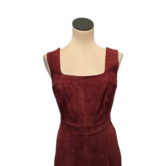 Antonio Melani Dress Womens 4 Brick Norah Genuine Suede Leather Midi Sleeveless - Picture 11 of 13